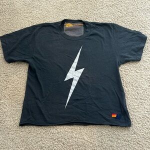 Aviator Nation women's Bolt Boyfriend Tee in charcoal